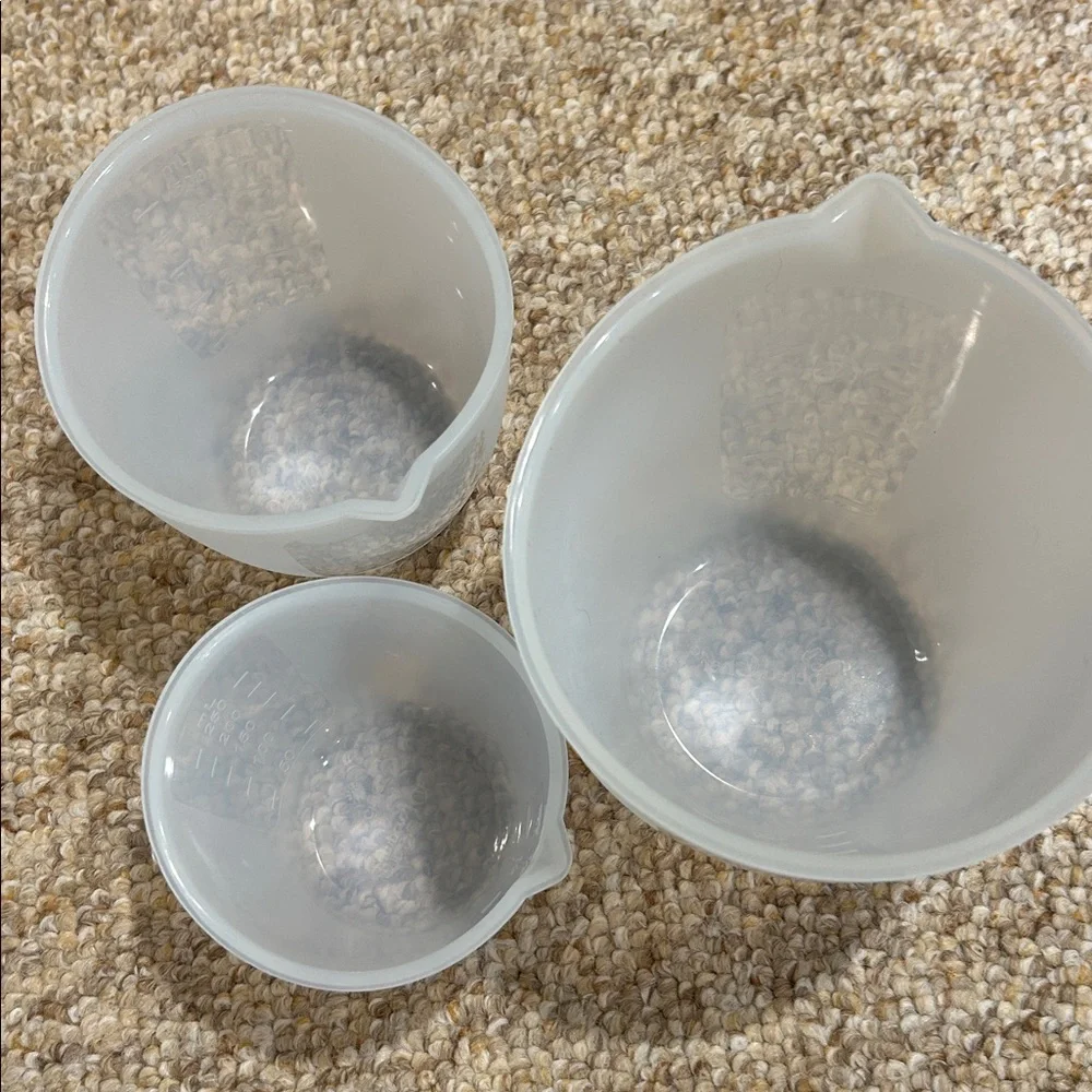 Pampered Chef silicone Prep Set measuring/storage bowls 3 Nesting~ Never Used - Picture 6 of 9